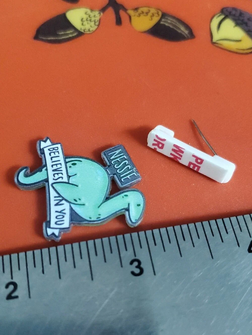 Nessie Believes In You Acrylic Pin - Mint Green